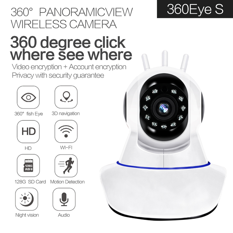 720P360 degree panoramic HD wireless camera home monitor